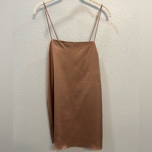 Tan silky dress